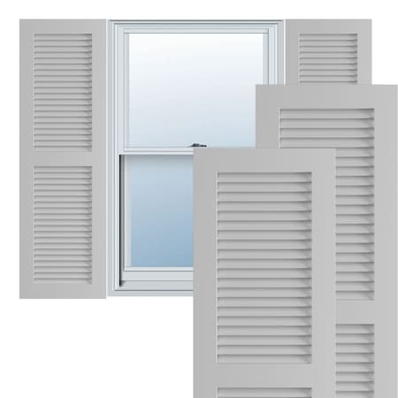 True Fit PVC Two Equal Louver Shutters, Primed, 12W X 48H